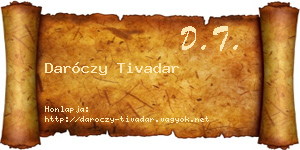 Daróczy Tivadar névjegykártya