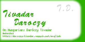 tivadar daroczy business card